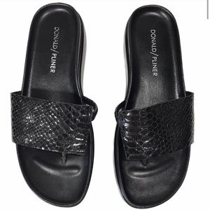 Donald J. Pliner Fifi Snake Embossed Black Sandals